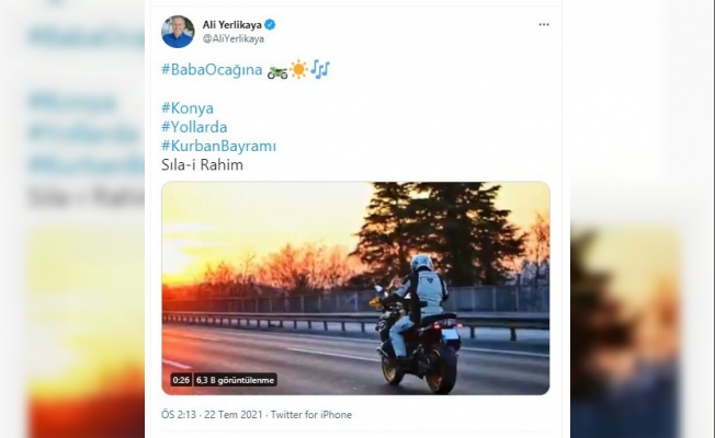 Vali Yerlikaya motosikleti ile memleketine gitti