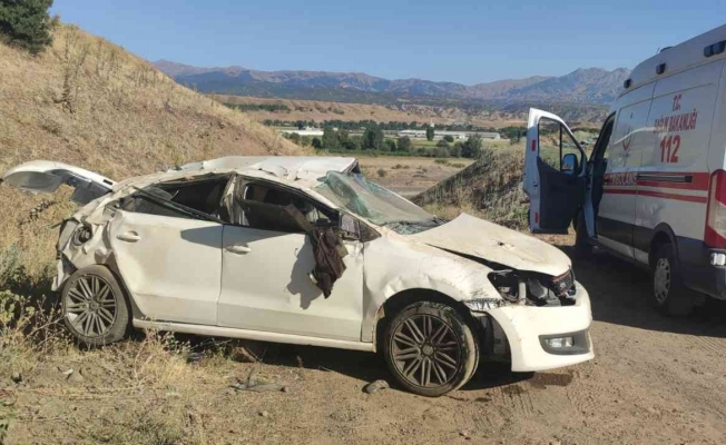 Bingöl’de otomobil takla attı: 1 yaralı